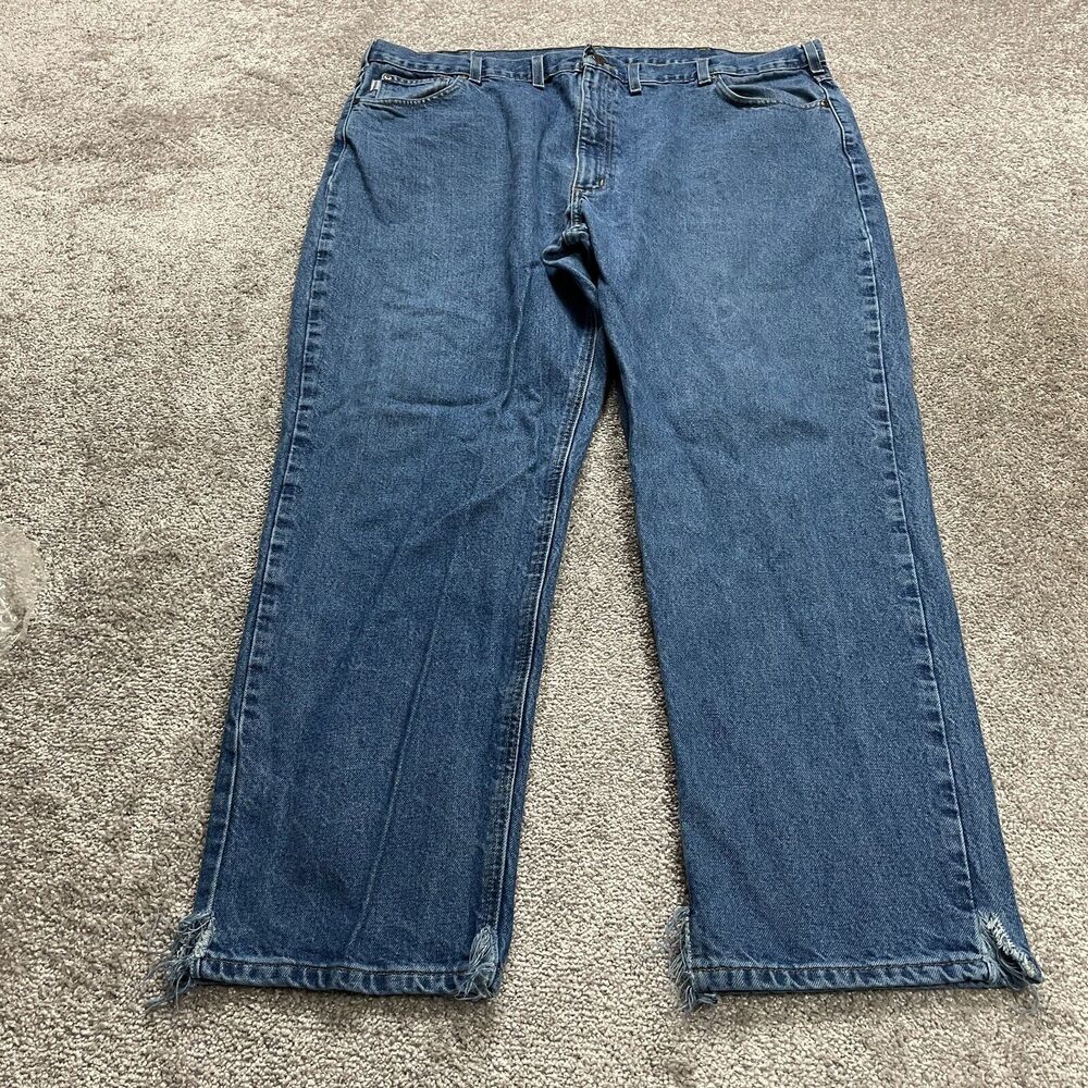 Carhartt Jeans Mens Size 46x32 Dark Wash Blue Denim Traditional Fit Straight B18